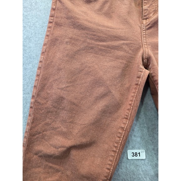 LOFT Kick Crop Jeans Terracotta Brown High Rise Raw Hem Flare Pants Womens 30/10 - Picture 5 of 16